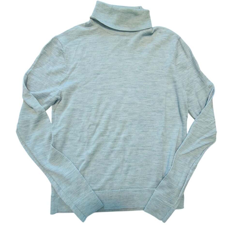 ​H&M Women's 100% Merino Wool Turtleneck Sweater Light Gray Size S Pullover Knit